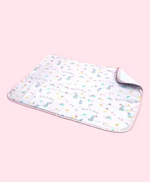 Fancy Fluff Organic Cotton Bed Protector Unicorn Print - White