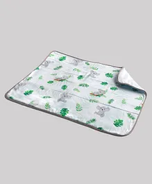 Fancy Fluff Organic Cotton Bed Protector Koala Print - White Grey