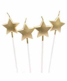 Funcart Star Shaped Candles Golden - 4 Pieces