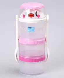 Papa Milk Powder Container with Spoon & Fork - Pink