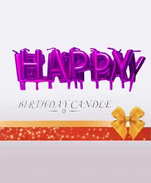 Shopperskart Happy Birthday Letter Candles Purple - Pack of 13 Candles