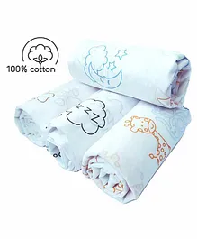 Carerio Cotton Swaddle Wrapper Animal Print Pack of 4 - Multicolor