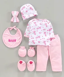 Montaly Clothing Gift Set Floral Print Pink - 9 Pieces
