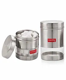 Hazel Stainless Steel Containers Set of 2 - Silver