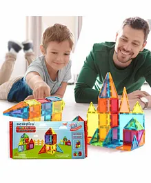 SCOOBIES 16 Coloured Pieces DIY Stack Construction & Creative Learning Magnetic Tiles - Multicolour 