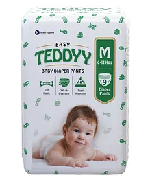 Teddyy Baby Easy Pant Style Diapers Medium - 9 Pieces
