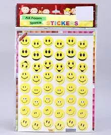 Sticker Bazaar Foam Sparkle Smiley Stickers Yellow - 48 Pieces