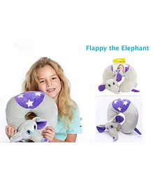 Travel Blue Neck Pillow Elephant Design - White