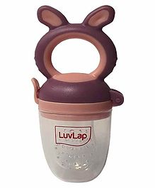 LuvLap Silicone Food|Fruit Nibbler with Extra Mesh, Soft Pacifier|Feeder, Teether for Baby, Infant, Bunny Violet & Pink