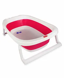 LuvLap Foldable Bath Tub with Soap Case - Pink