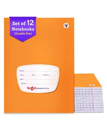 Target Double Line Ruled Small Notebooks Pack of 12 - 76 Pages each