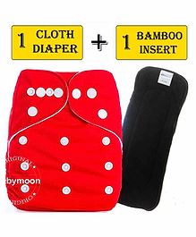 Babymoon Reusable Cloth Diaper with Insert - Red