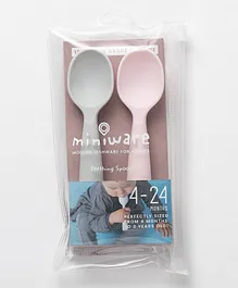 Miniware Training Spoon Grey+Cotton Candy Set of 2 - Grey Pink