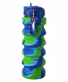 Smilykiddos Silicone Collapsible Sipper Bottle Green Blue - 500 ml