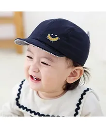 Ziory Embroidered Baby Cap Navy Blue - Circumference 46 cm