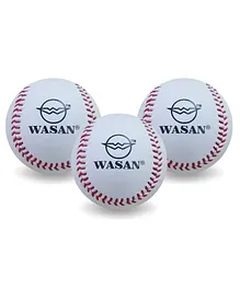 Wasan PVC Soft Center Baseball 9 Inch Pack of 3 - White 