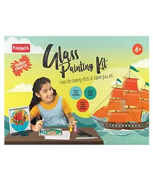 Funskool Glass Painting Kit with Glass Colors - Multicolor