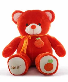 Frantic Teddy Bear with Bow Orange Fruit Applique Red - Height 115 cm
