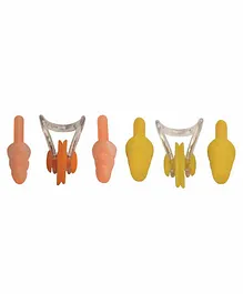 Passion Petals Silicone Ear Plugs & Nose Plug Set of 4 - Peach Yellow