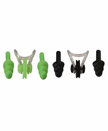 Passion Petals Silicone Ear Plugs with Nose Plug Set of 4 - Green Black