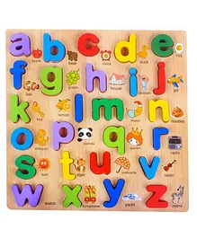 FunBlast Wooden Small Letters Puzzle Board Multicolor - 27 Pieces