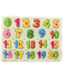 FunBlast Wooden Number Knob Puzzle (Colour May Vary)