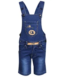 FirstClap Bird Patch Sleeveless Dungaree - Dark Blue