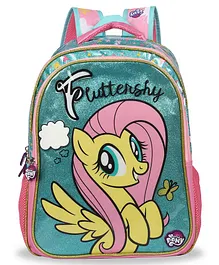 My Little Pony Gliiter School Bag Pink Green - 16 Inches