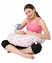 Nene Multifunction Nursing Printed Pillow - Pink White