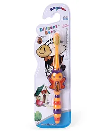 Toothbrush With Ultra Soft Bristles Bee Design - Orange Purple