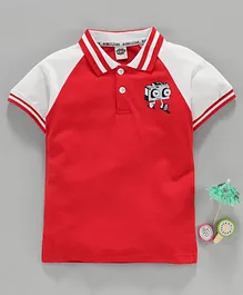 Lekeer Kids Half Sleeves T-shirt Camera Print - Red