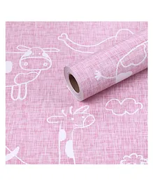 Oren Empower Animal Design Wallpaper - Pink & White