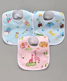 Baby Bibs Pack of 3 Blue Pink (Print & Colour May Vary)