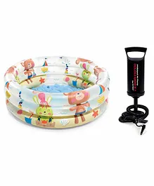 Intex Beach Buddies Baby Pool With Handy Air Pump - Multicolour