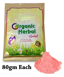 Fiddlerz Organic Herbal Holi Gulal Pack - 80 gm Each (Color May Vary)