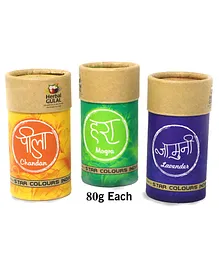 Fiddlerz Herbal Holi Gulal Bottles Pack of 3 - 80 gm Each (Color May Vary)
