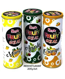 Fiddlerz Neon Fruit Holi Gulal Bottles Pack of 3 - 200 gm Each (Color May Vary)
