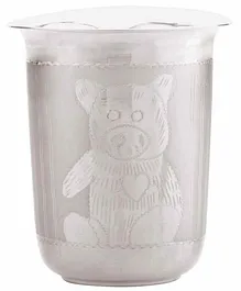 Osasbazaar Sterling Silver Glass With Teddy Bear Print Silver - 110 ml