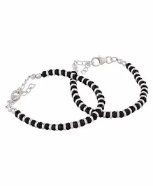  Osasbazaar Sterling Silver Bracelet Nazariya with Black Beads - Silver Black