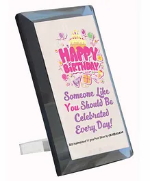 Osasbazaar Silver Plaque with Happy Birthday Greeting - Silver