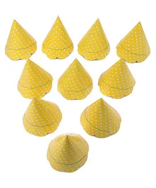 B Vishal Paper Caps Polka Dot Print - Yellow