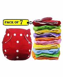 BabyMoon Reusable Cloth Diaper Set of 7 - Multicolor (No Insert)