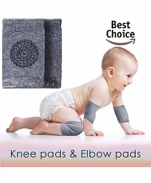 BabyMoon Anti Slip Stretchable Knee Cap Or Elbow Safety Protector - Light Grey