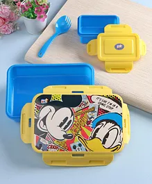 Disney Mickey Mouse and Friends Lunch Box Clip Lock Yellow & Blue - 550 ml