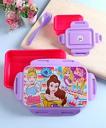 Disney Princess Lock & Seal Lunch Box - Purple Red 