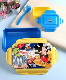 Disney Mickey Mouse And Friends Lock & Seal Lunch Box - Yellow Blue