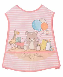 Yellow Bee Bib with Crumb Collector Animal Print - Pink