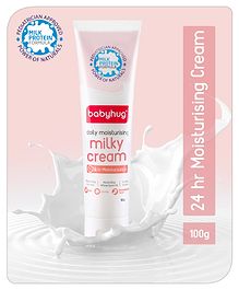 Babyhug Milk Protein Formula Daily Full Body and Face Moisturizing Milky Cream Ideal For Newborn Baby'S Delicate Skin - 100 g