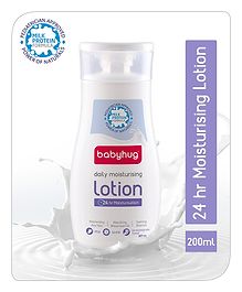 Babyhug Milk Protein Formula Daily Moisturising Milky Lotion Mild & Gentle Formula For Newborn Baby - 200 ml