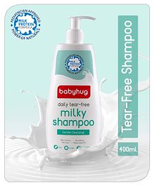 Babyhug Milk Protein Formula Daily Tear Free Milky Shampoo Ideal For Newborn Baby'S Delicate Scalp - 400 ml